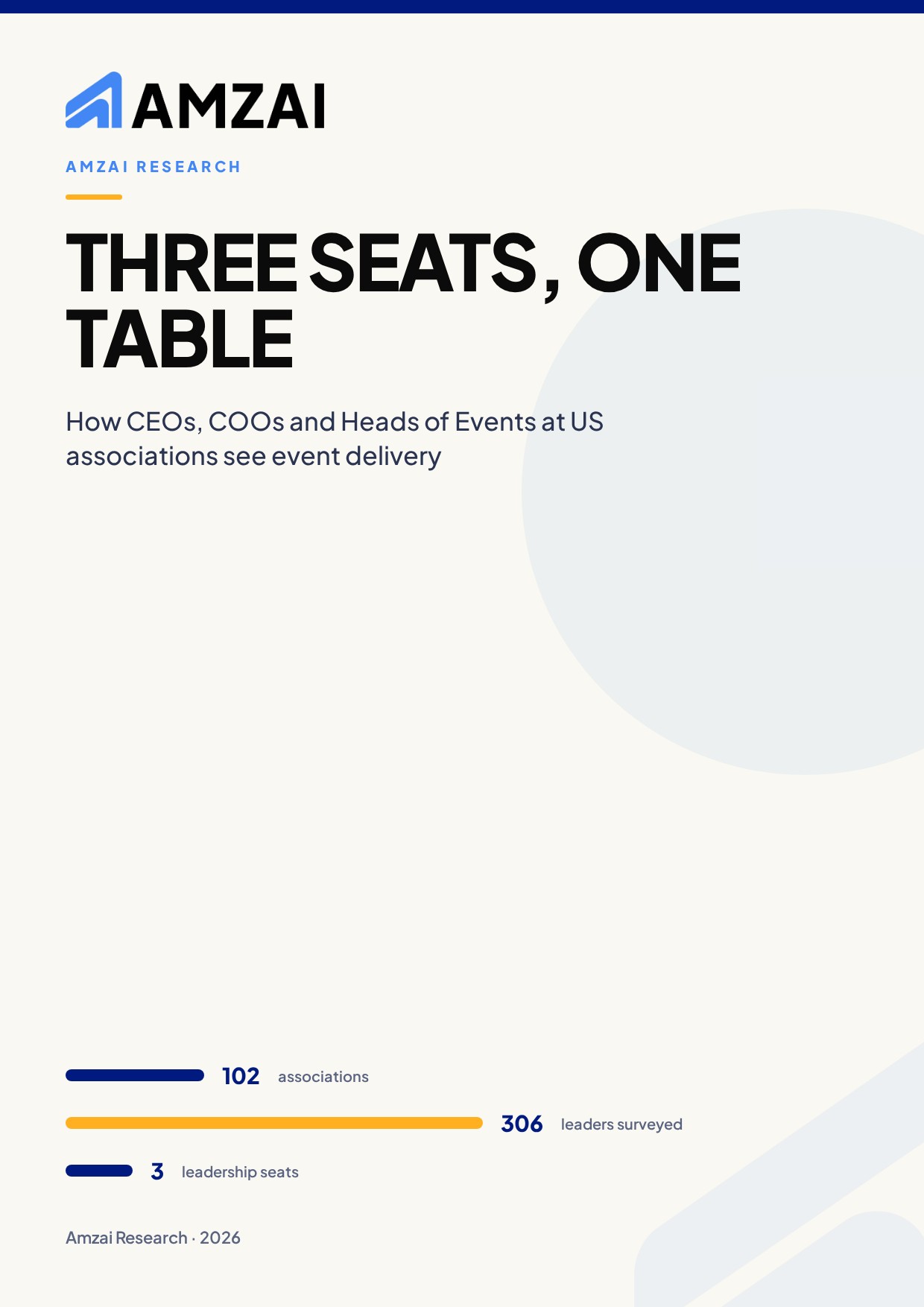 Cover of the Amzai research report Three Seats, One Table
