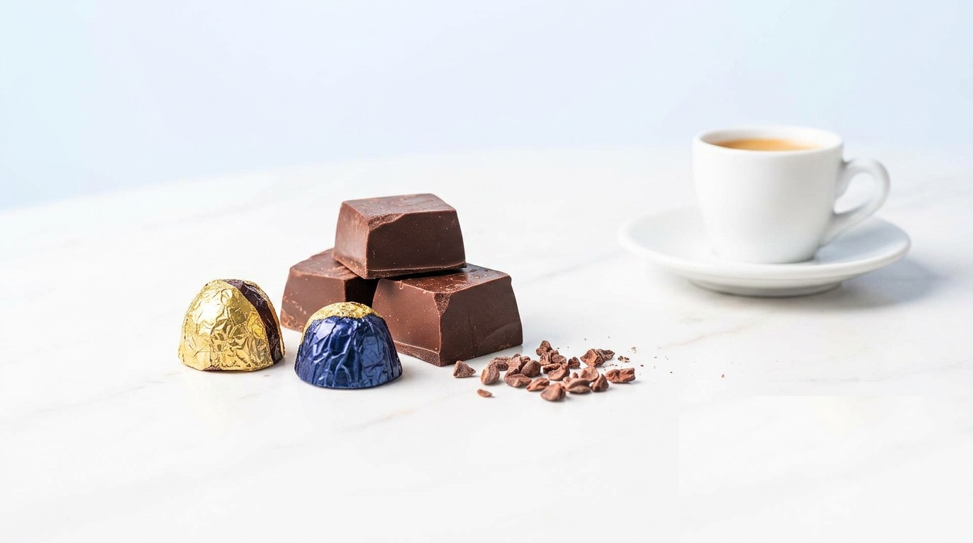 Chocolate tasting setting for The Quiet Margin Problem virtual event