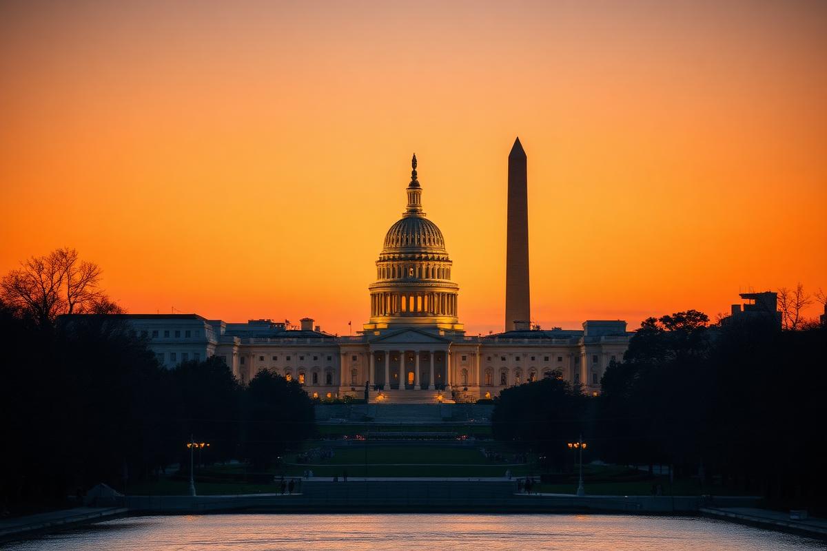 Washington, DC skyline at dusk, host city for the in-person dinner